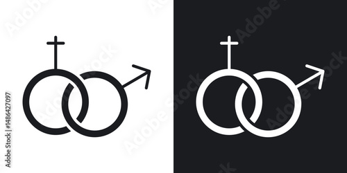 Unisex icons. flat style design.