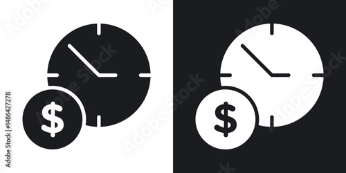 Time is money icons. flat style design.