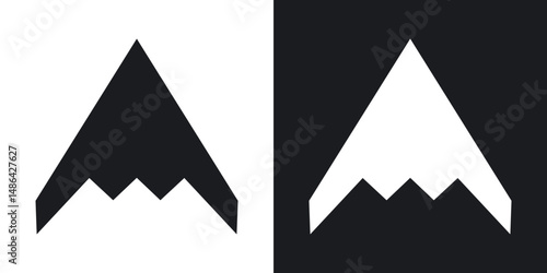 Stealth plane icons. flat style design.