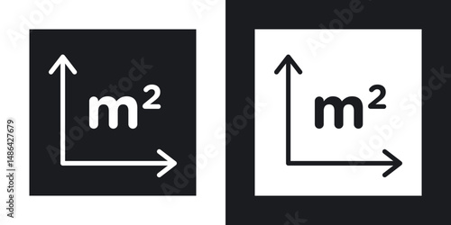 Square Meter icons. flat style design.