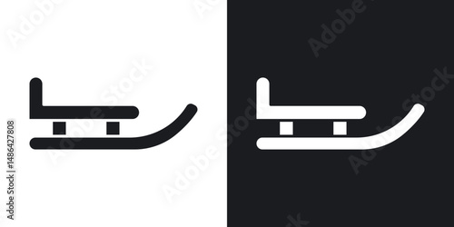 Sled icons. flat style design.