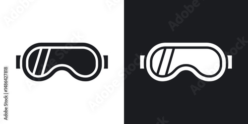Ski goggles icons. flat style design.