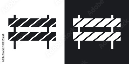 Roadblock icons. flat style design.