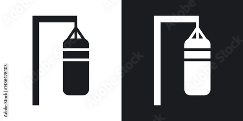 Punching bag icons. flat style design.