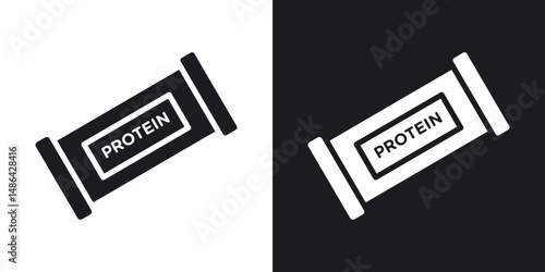Protein bar icons. flat style design.