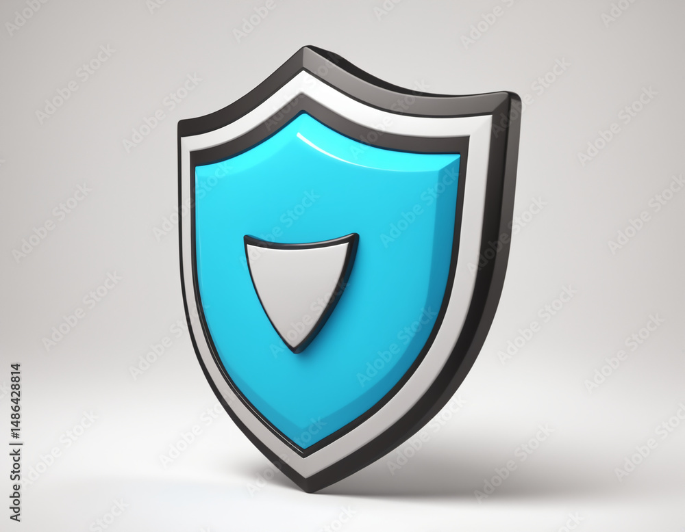 shield icon in cartoon plastic 3D style shield icon in cartoon plastic 3D style