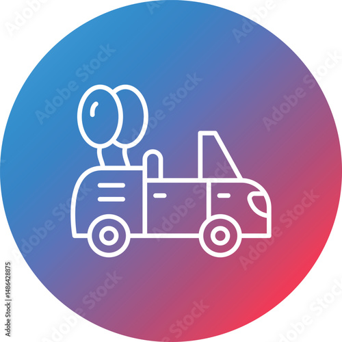 Wedding Car Line Gradient Circle Background Icon