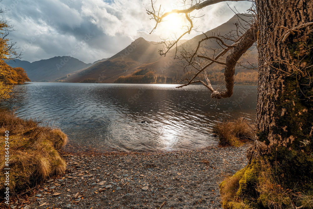 Buttermere lake in Lake District in autumn season. England. UK