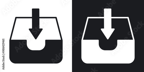 Inbox icons. flat style design.