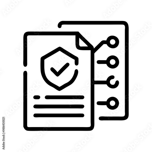 Secure document checklist icon for data protection and compliance verification process audit report