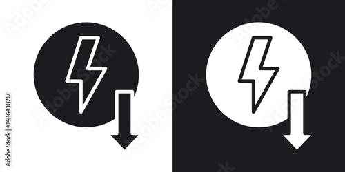 Energy reduction icons. flat style design.