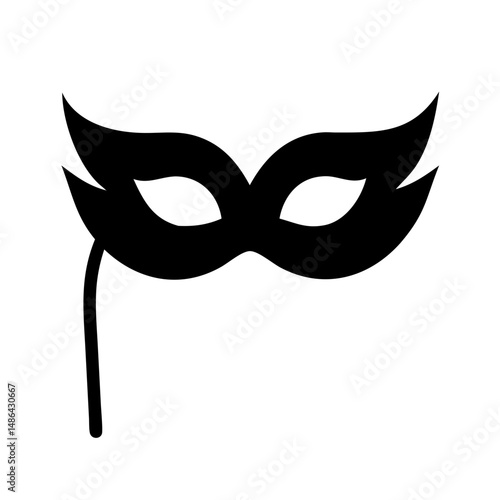 Black masquerade mask vector graphic for venetian carnival party and costume ball design needs