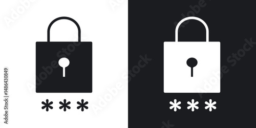 Code lock icons. flat style design.