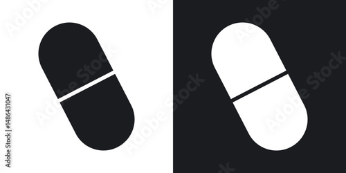 Capsule icons. flat style design.