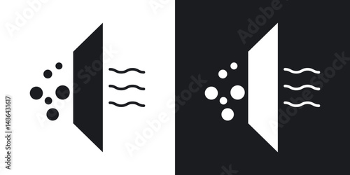Air purification icons. flat style design.