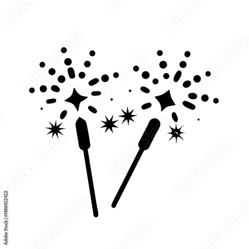 Celebrate new year's eve with sparklers vector illustration for holiday designs and graphics
