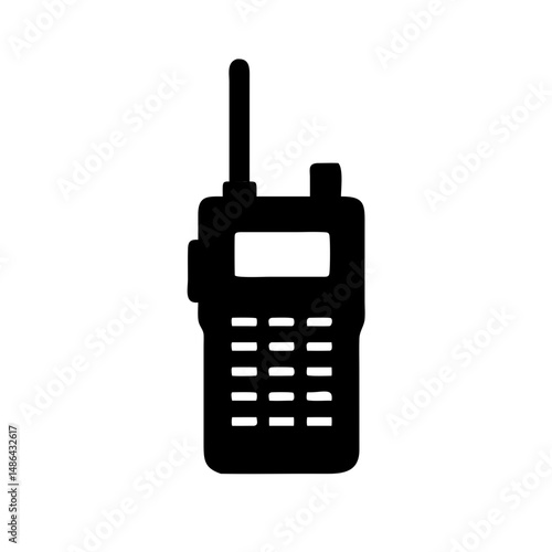 Find black walkie talkie vector image for communication device and portable radio transceiver use case