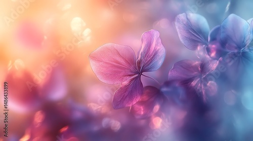 Beautiful pink purple floral blue light high resolution background