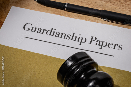 Φωτογραφία Guardianship Papers Document with Gavel on Desk – Legal Custody Arrangement Conc