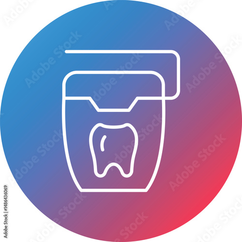 Dental Floss Line Gradient Circle Background Icon