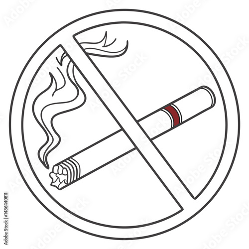 No Smoking prohibition icons, smoking addiction silhouette vector illustration