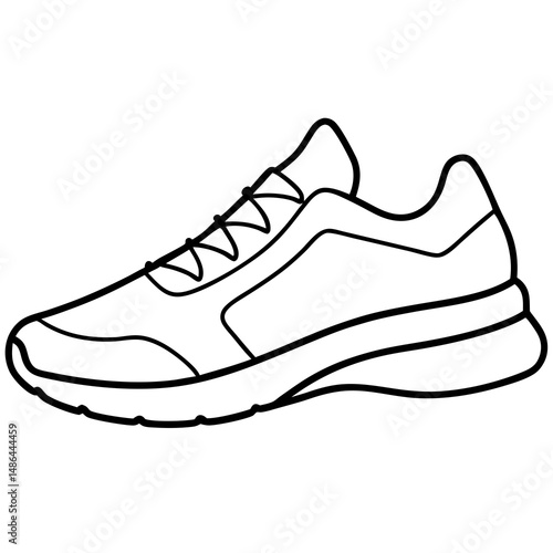 Outline of a sports shoe for fitness, athletics, and lifestyle branding