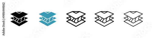 Land layers icon. Thin lines isolated