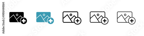 Add image icon. Thin lines isolated