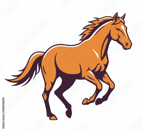 Fire horse symbol of 2026 running in a stylized illustration  