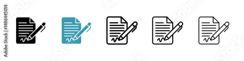 signature file icon. Thin lines isolated