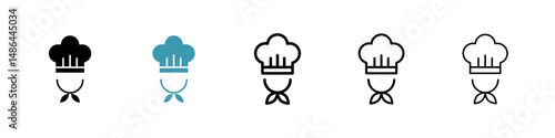 chef icon. Thin lines isolated