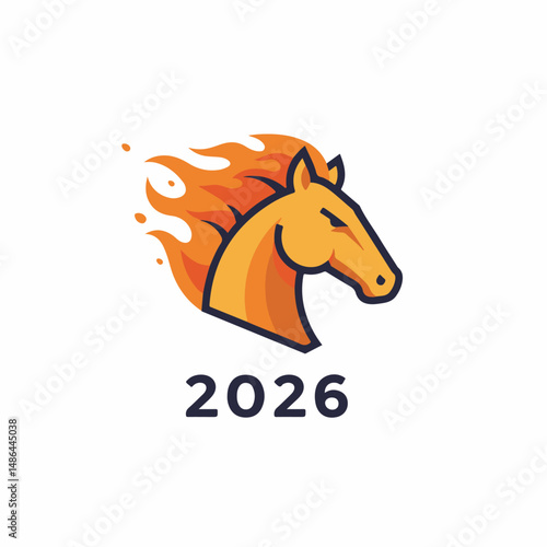 Fire horse symbol for 2026, representing strength and vitality  