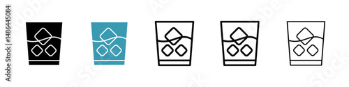 Whiskey Glass icon. Thin lines isolated