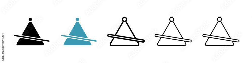 Triangle music icon. Thin lines isolated Triangle music icon. Thin lines isolated