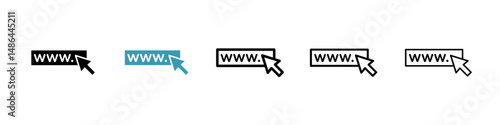 Url icon. Thin lines isolated