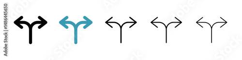 Split icon. Thin lines isolated
