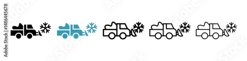 Snowplow icon. Thin lines isolated