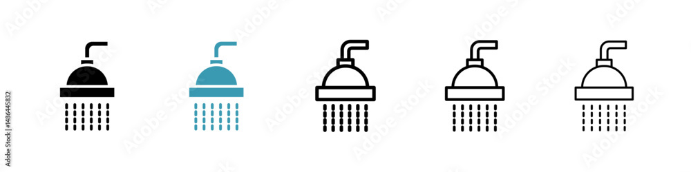 Shower icon. Thin lines isolated Shower icon. Thin lines isolated