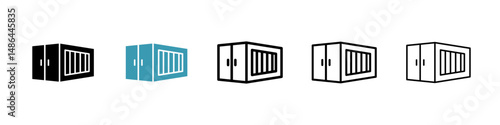 Shipping Container icon. Thin lines isolated