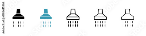 Shower down icon. Thin lines isolated