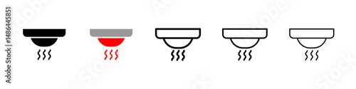 Sensor smoke icon. Thin lines isolated
