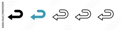 Send back icon. Thin lines isolated