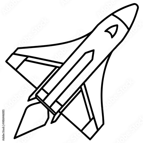 Stylized rocket silhouette for space technology and educational applications