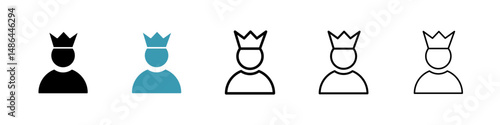 Premium User icon. Thin lines isolated