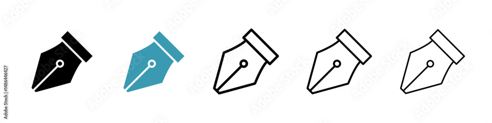 Pen nib icon. Thin lines isolated Pen nib icon. Thin lines isolated
