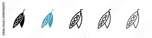 Peapod icon. Thin lines isolated