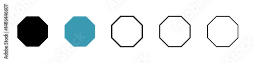 Octagon icon. Thin lines isolated