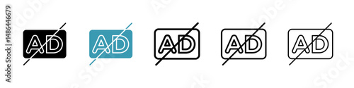No audio description icon. Thin lines isolated