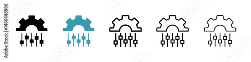Mass customization icon. Thin lines isolated