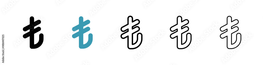 Lira sign icon. Thin lines isolated Lira sign icon. Thin lines isolated